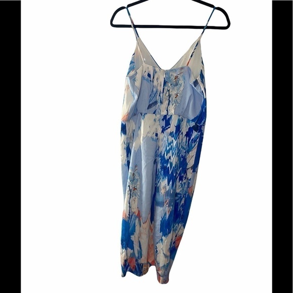 Chelsea28 blue watercolor floral print dress 8 - Picture 3 of 6